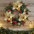 thumbnail image 4 of Luoshdecor Christmas Poinsettia Glitter Flowers with Stems Ornaments for Christmas Tree Party Decorations, 4 of 7