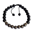 thumbnail image 1 of Pulsera Mala Piedra Volcánica con Hematita, 1 of 1