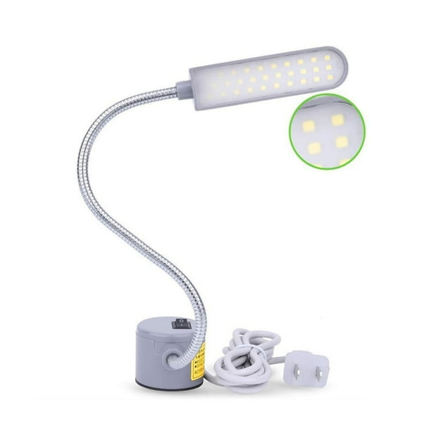 Luz de montaje Industrial LED de cuentas múltiples para máquina de coser con iluminación de Base de montaje, lámpara de trabajo, banco de Suministros de soldadura 30 LED/enchufe de EE. UU. Eigraketly TO010500-03