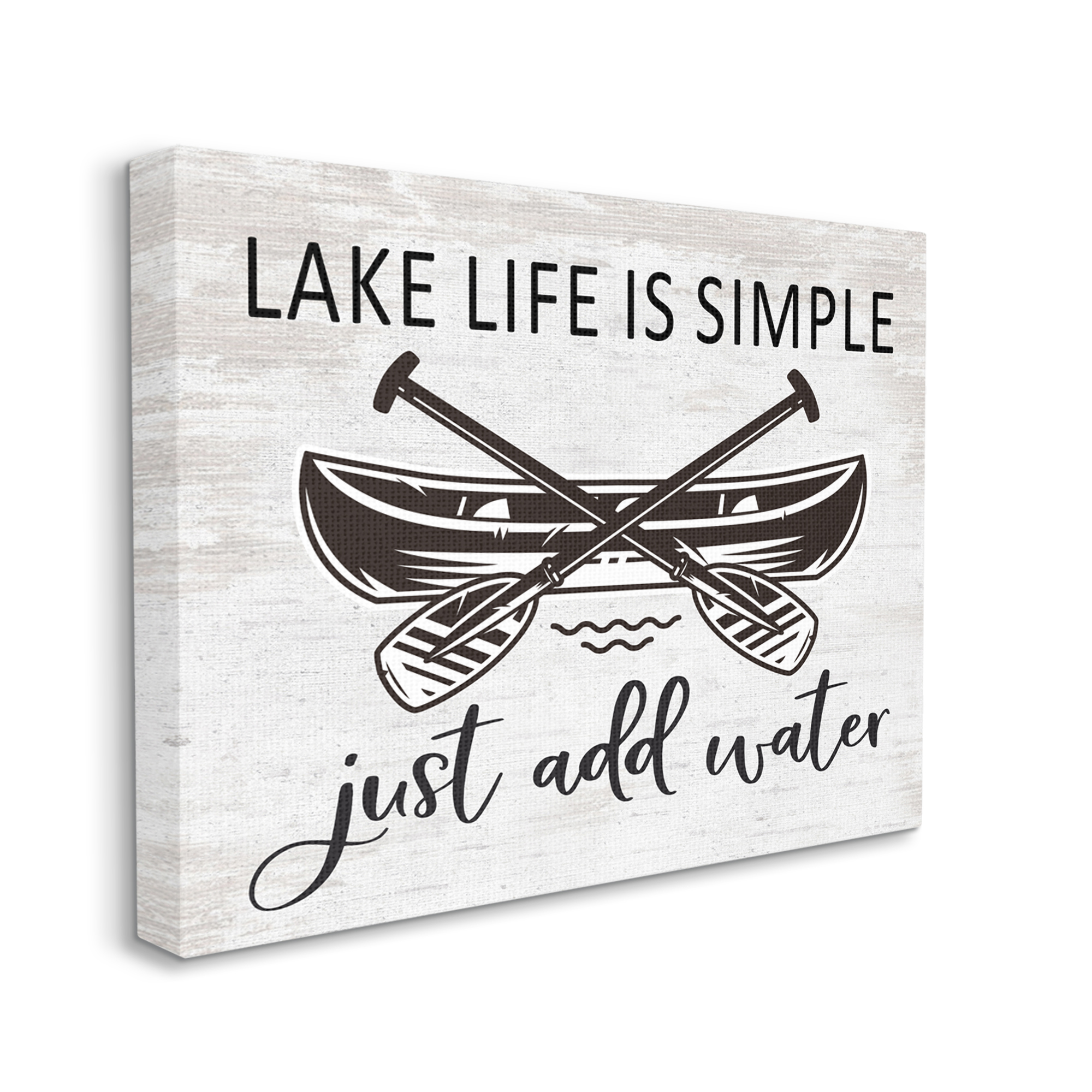 Stupell Industries Lake Life Canoe Ores Rustic Cabin Typography Graphic Art Gallery Wrapped Canvas Print Wall Art, Design by Lettered and Lined
