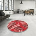 thumbnail image 4 of Ahgly Company Machine Washable Indoor Round Transitional Red Area Rugs, 3' Round, 4 of 7