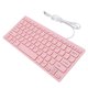 thumbnail image 1 of Pequeño Teclado Rosa Con Cable, 78 Teclas Ultra Compact Keyboard, Idioma Alemán O Inglés, Para PC Portátil, En Oficina, Viajes, Juegos, 1 of 7
