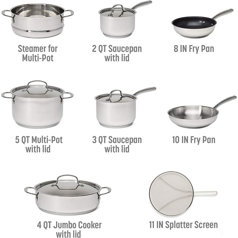 Goodful goodful 12 piece cookware set with premium non-stick coating,  dishwasher safe pots and pans, tempered glass steam vented lids