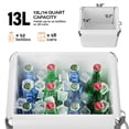 thumbnail image 6 of 14QT Small Insulated Portable Cooler, Retro Vintage Hard Metal Cooler for BBQ, Camping, Fishing, Picnic, Outdoor Activities, 6 of 7