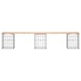 thumbnail image 3 of Banco de patio VidaXL rústico de madera de pino maciza con diseño de gaviones de acero, 3 of 9