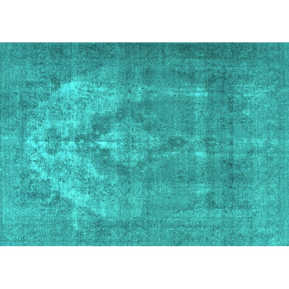Ahgly Company Indoor Rectangle Persian Turquoise Blue Traditional Area Rugs, 2' x 5'