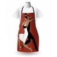 thumbnail image 3 of Spanish Apron, Latin Couple Performing Tango Argentine Ballroom Romantic Dance Passion, Unisex Kitchen Bib with Adjustable Neck for Cooking Gardening, Adult Size, Dark Coral Black White, by Ambesonne, 3 of 4