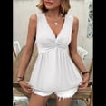 thumbnail image 4 of Camiseta de Tirantes para Mujer, Cuello en V, Sin Mangas, Peplum, de Verano. S, 4 of 7