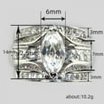 thumbnail image 6 of PERITANG 3pcs in 1 His and Hers Wedding Ring Sets Couples Engagement Rings Women and Men 925 Sterling Silver AAA Cubic Zirconia Marquise Geometric, 6 of 8
