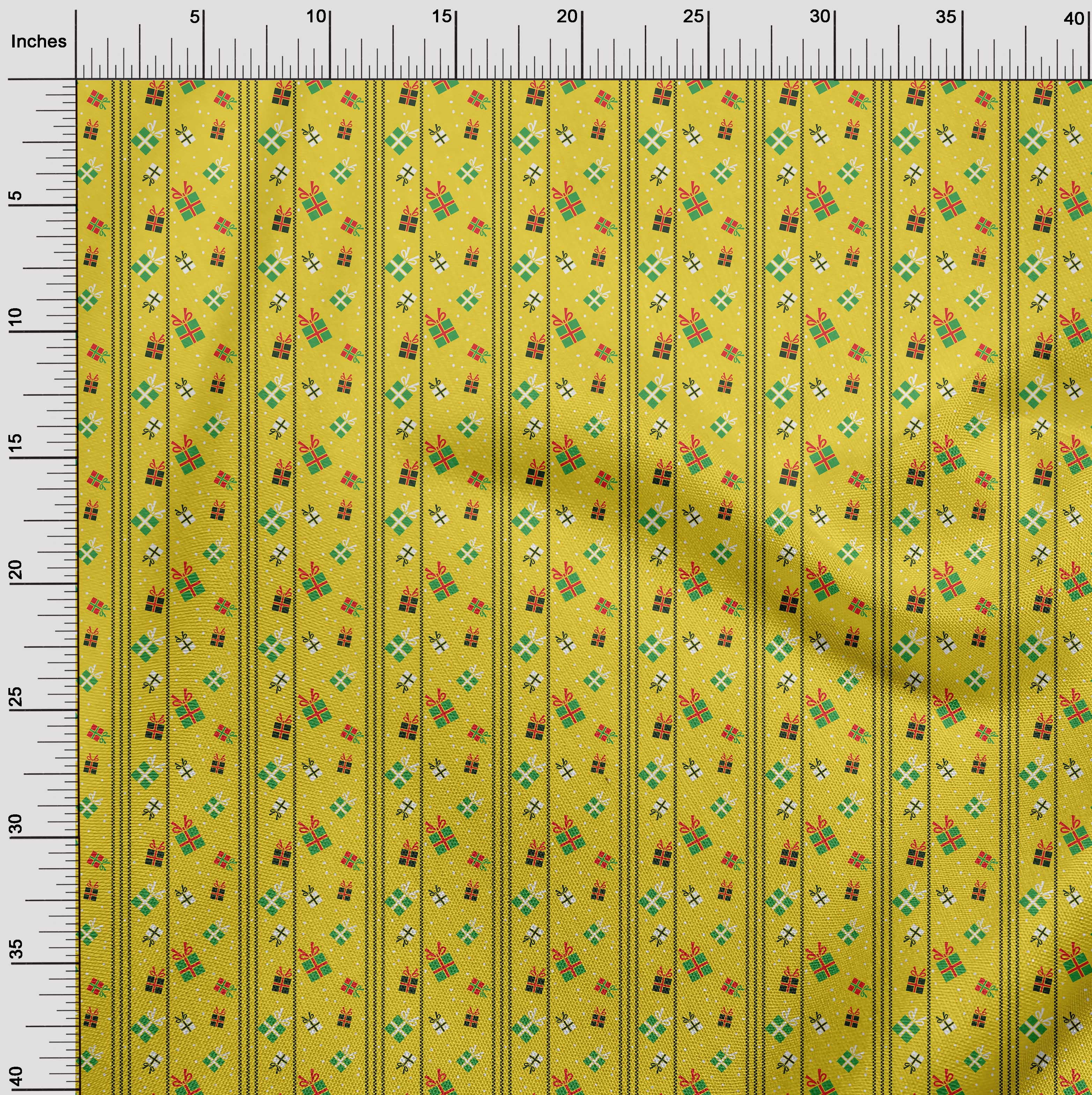 oneOone Cotton Poplin Twill Yellow Fabric Merry Christmas Sewing Fabric By The Yard Printed Diy Clothing Sewing Supplies 56 Inch Wide-JNQ