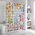 thumbnail image 6 of Easter Gnomes Shower Curtain, Waterproof Shower Curtains for Bathroom, Spring Floral Eggs Flowers Butterflies Gray Plaid Washable Bathtub Curtain Set Bath Decor with 12 Hooks Extra Long 72"x96", 6 of 8
