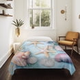 thumbnail image 4 of Coastal Beach Tapestry for Bedroom Wall Hanging Tapestry, Summer Starfish Nautical Shell Ocean Ceiling Backdrop Tapestries Poster Blanket Wall Decor for Teens Room Living Room Dorm 55" x 73", 4 of 8
