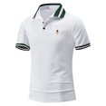 thumbnail image 1 of Camiseta informal de manga corta con botones sólidos para hombre Pompotops oipoqjl46437, 1 of 9