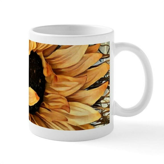 CafePress - Sunflower Mugs - 11 oz Ceramic Mug - Novelty Coffee Tea Cup