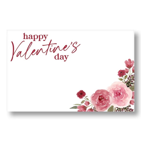 Happy Valentine's Day Watercolor Blooms Enclosure Gift Cards / Tags, 3.5 x 2.25 Inches, 50 Pack (063094050)