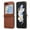 Brown, variant on ELEHOLD Case for Samsung Galaxy Z Flip 6, Shockproof Faux Leather Wallet Phone Case with Shoulder Strap,Black