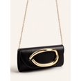 thumbnail image 3 of REMANLAND Women's Envelope Clutch Bag with Gold-Tone Oval Accent, Black, 3 of 8