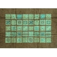 thumbnail image 1 of Ahgly Company Machine Washable Indoor Rectangle Abstract Turquoise Blue Modern Area Rugs, 2' x 5', 1 of 4