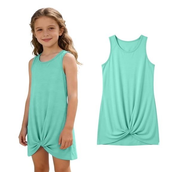 XINXIAOO Teen Girls Swim Cover Up Fashion Breathable Sleeveless Cover up Dress Swimsuit Coverup Skirt 13-14 Years