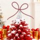 thumbnail image 4 of Hogar y cocina, Decoración del hogar, Decoración navideña, Adornos de metal con lazos de diamantes de imitación para la parte superior del árbol de Navidad, adornos para fiestas, adornos de hierro par, 4 of 8