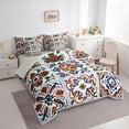 thumbnail image 2 of Erosebridal Vintage Floral Pattern 7pcs Bedding Comforter Set,Retro Boho Aesthetic Art Queen Bedding Sets For Men Women,Reversible, 2 of 7