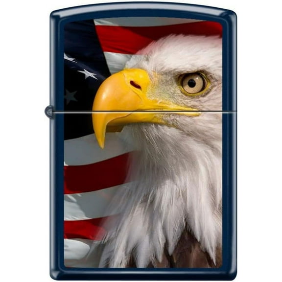 Zippo Lighter- Flag and Eagle Navy Matte Windproof Lighter #Z5140
