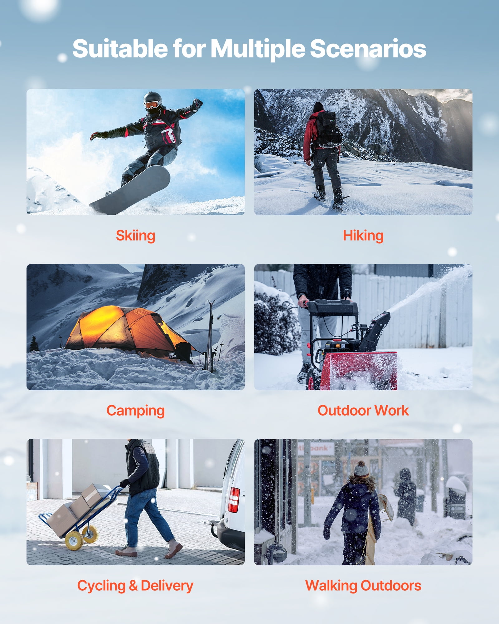 VEVOR Heated Vest, Men Electric Heating Vest with 16000 mAh Battery Pack, 6 Heating Zones Lightweight Rechargeable Winter-Vest with 3 Levels, for Outdoor Hiking Camping Fishing Skiing, Size M