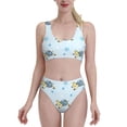 thumbnail image 2 of Picia Cartoon Turtle Women's High Waisted Bikini Scoop Neck Swimsuit Two Pieces Bathing Suit-Large, 2 of 8