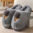 thumbnail image 3 of Nuevas zapatillas de invierno de algodón con dibujos animados para mujer, zapatos peludos de interior de suela gruesa para uso doméstico, zapatos cálidos de algodón medio antideslizantes para uso exte, 3 of 5