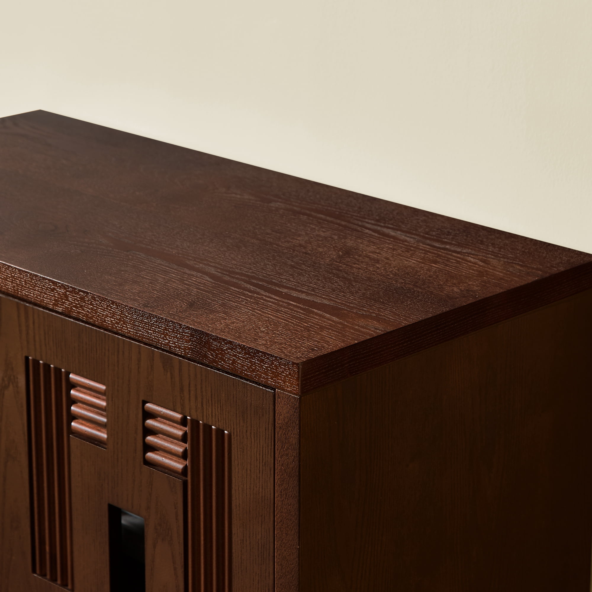 Leumius 31.5" Mid Century Modern Sideboard Buffet Cabinet with Storage,Storage Cabinet with 2 Doors & Adjustable Shelf for Kitchen Dining Living Room Entryway Hallway Walnut