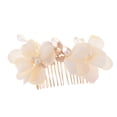 thumbnail image 1 of Joyería de boda Sunnimix Peine de pelo de Tela Flor perlas Clip Beige, 1 of 8