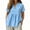 Blue, variant on vigerkar Peplum Tops Summer Short Sleeve Pleated Flowy Shirts Casual Loose V Neck Blouse (White, L)