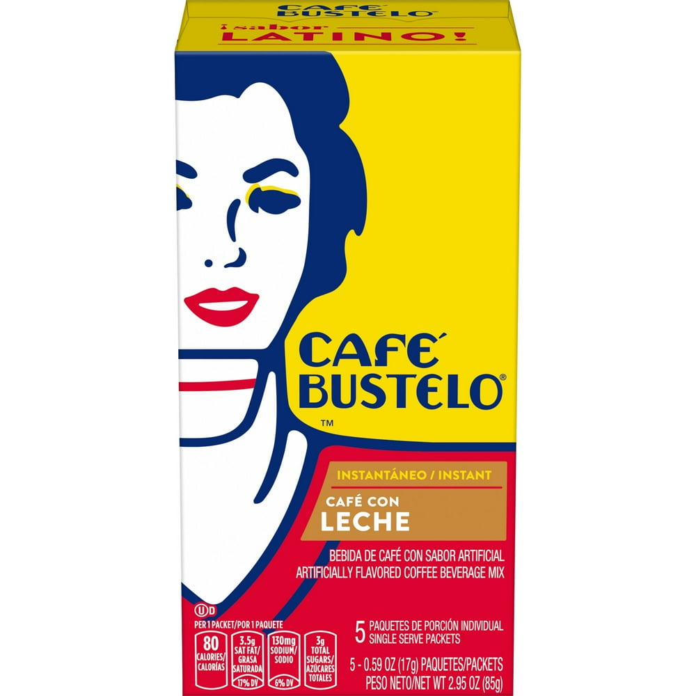 Café Bustelo Café con Leche Instant Coffee Drink Single Serve Packets