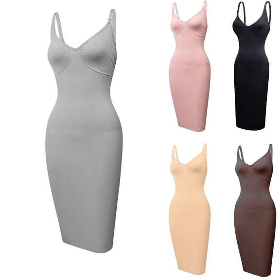 Teyfeniy Plus Size Bodycon Dress for Women Summer Halter Slim Shift Midi Dress V Neck Solid Color Fashion Casual Sleeveless Going Out Fashion Evening Party Outfit Short Dress, XL to XXL