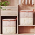 thumbnail image 5 of FAJHHA Blanket Storage Bags, 20"x20" Large Capacity Blanket Storage for Living Room, PVC Transparent Quilt Storage Bags, Foldable Organizer Containers with Zippers for Blankets, 20"x20", 5 of 8