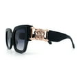 thumbnail image 6 of Womens Diva Oversized Thick Temple Jewel Hinge Fashion Plastic Sunglasses Black - Smoke, 6 of 8