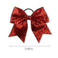 thumbnail image 2 of "Sequin Gold Cheer Bows, Handmade 10PCS Large Cheer Bows Ponytail Holder Elastic Band (Black)", 2 of 6