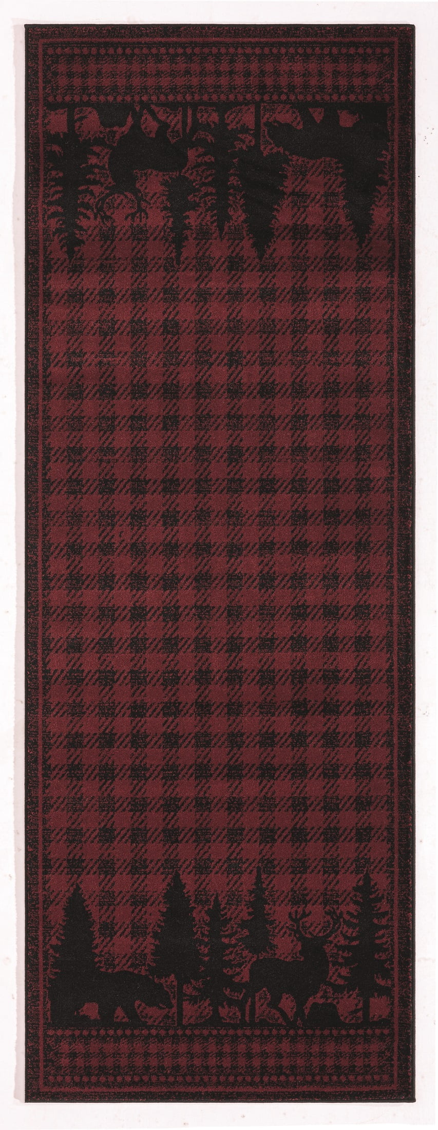 United Weavers Plateau Timber Lodge Nature Runner Rug, Red, 2'7" x 7'2"