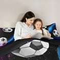 thumbnail image 5 of Erosebridal Football Sport Comforter Sets King Size, Soocer Comforters & Duvets,Galaxy Nebula Print Bedding King Comforter Set For Youth,Super Cozy Bedroom Decor Reversible,3pcs, 5 of 8