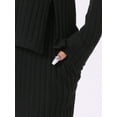 thumbnail image 5 of DARING DIVA Women's Ribbed Knit Soft Long Sleeve Pajama Sets S Black, 5 of 7