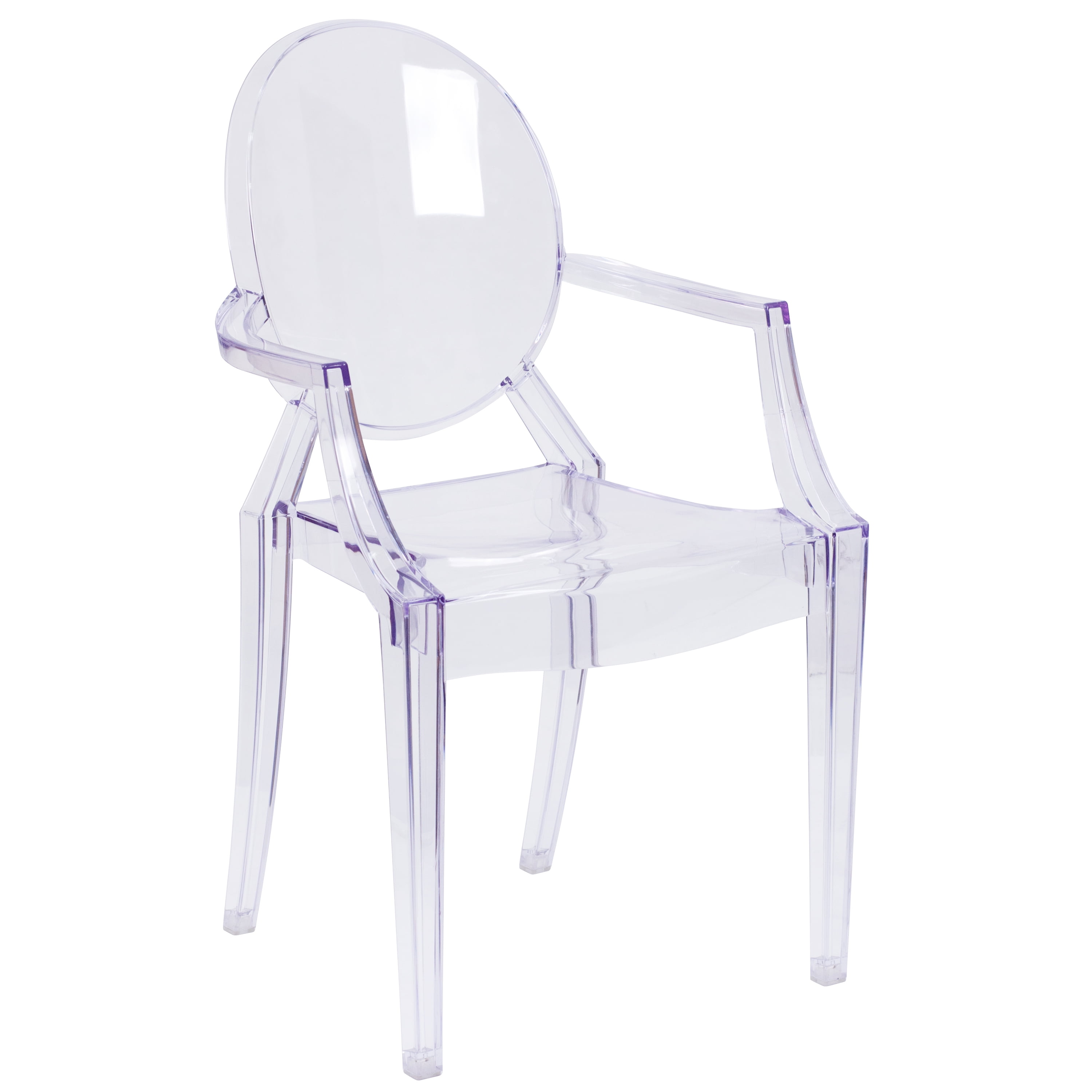 Flash Furniture Transparent Crystal Ghost Chair With Arms