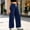 Dark Blue, variant on Girl's Wide Leg Jeans Drawstring Elastic Waist Baggy Denim Pants with Pockets Casual Straight Pants for Girls(Light Blue,10 Years)