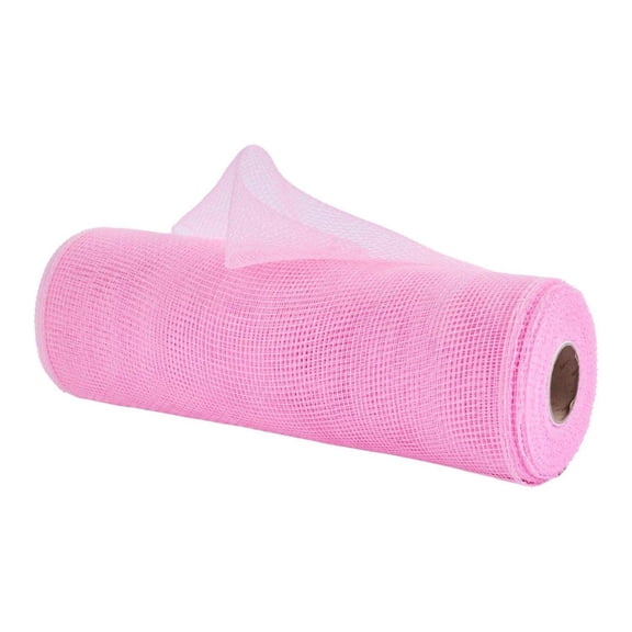 10" Pink Poly Deco Mesh Ribbon: Light Pink