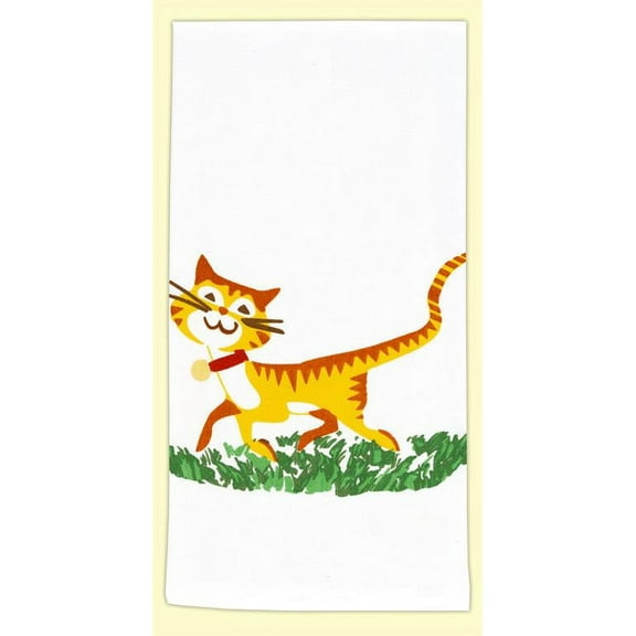 Red and White Kitchen Happy Cat Flour Sack Towel #VL70