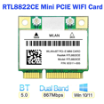 thumbnail image 5 of RTL8822CE 1200Mbps 2.4G/5Ghz 802.11AC WiFi Card Network Mini PCIe Bluetooth 5.0 Support Laptop/PC Windows 10/11, 5 of 5