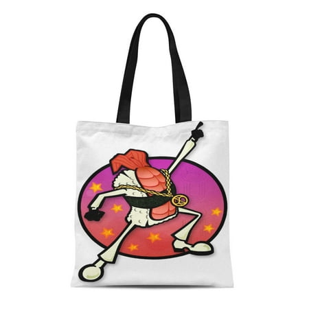 KDAGR Canvas Tote Bag Accessories Funny Disco Sushi Reusable Foodie Reusable Handbag Shoulder Grocery Shopping