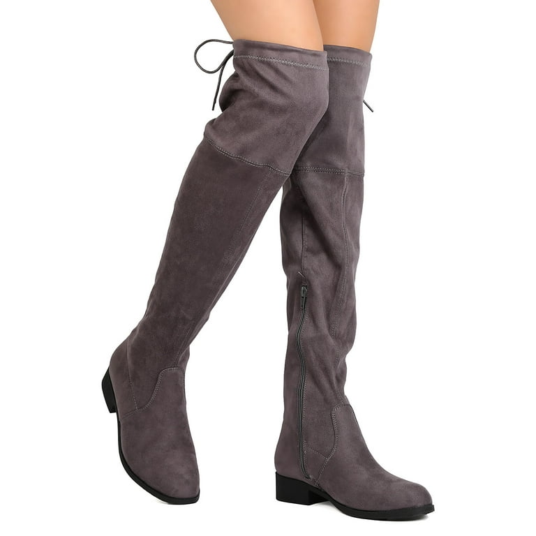 New Women Betani Amber 15 Faux Suede Over The Knee Drawstring Riding Boot Walmart