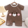 thumbnail image 2 of CAICJ98 Baby Boy Rompers Short Sleeve Cotton Toddler Rompers Graphic Print Baby Clothes One-Piece Outfit Rompers for Baby Boys (Coffee,9-12 Months), 2 of 4