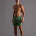 thumbnail image 2 of SWSMCLT Men's Cotton Casual Shorts Slim Fit Mid Rise Comfy Pocket Spandex Bermuda Shorts Summer Green Large, 2 of 4