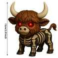 thumbnail image 3 of Skeleton Highland Cow Statue Spooky-Cute Halloween Decor Resin Skeleton Animal Figurine for Indoor Outdoor Home Garden Porch Lawn Yard Autumn Table Decor Halloween Party Supplies, 3 of 6